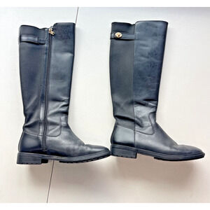 Coach Leather Boots Size 8 Black Leather Classic Side Zip Riding Boots Comfort